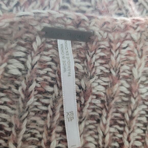 Free People Shade of Brown/Tan Open Knit Sweater Cotton/Linen/Alpaca Blend XS - Picture 4 of 5